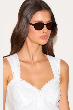 PRETTYLITTLETHING Square Brown Lens Sunglasses