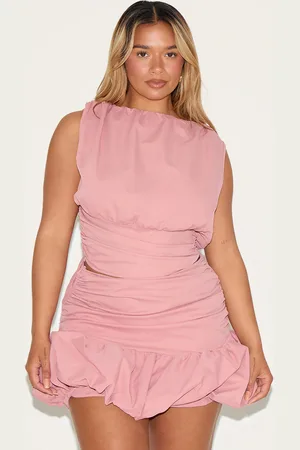 PRETTYLITTLETHING Shape Rose Boat Neck Cinched Waist Top