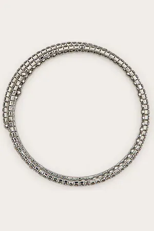 PRETTYLITTLETHING Silver Diamante Twist Bracelet