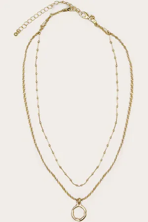 PRETTYLITTLETHING Real Gold Plated Dainty Ball Chain Layered Necklace