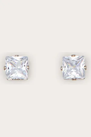 PRETTYLITTLETHING Valeane Silver Crystal Studs