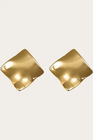 PRETTYLITTLETHING Gold Water Resistant Crinkle Twist Stud Earrings