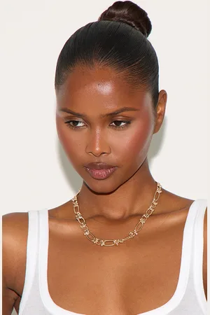 PRETTYLITTLETHING Gold Oval Circle Link Chain Necklace