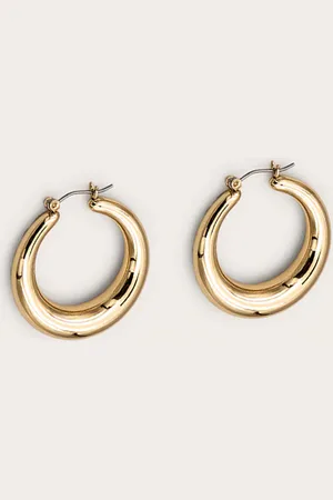 PRETTYLITTLETHING Gold Hoop Circular Earrings