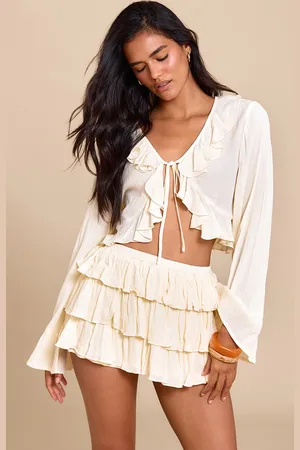 PRETTYLITTLETHING Cheesecloth Ruffle Mini Skort