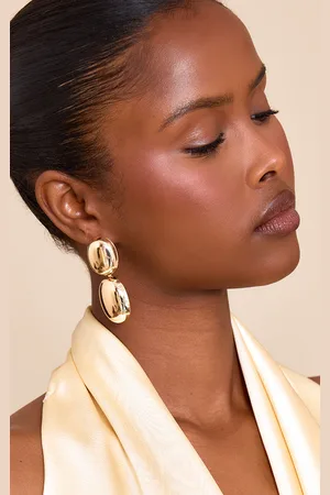 PRETTYLITTLETHING Gold Pebble Statement Earrings