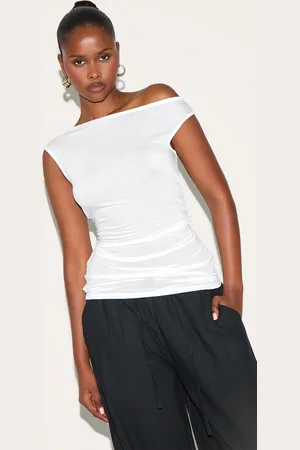 PRETTYLITTLETHING Sheer Soft Touch Cowl Neck Long Vest Top