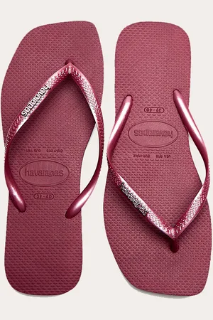PRETTYLITTLETHING Burgundy Havaianas Slim Square Logo Flip Flops