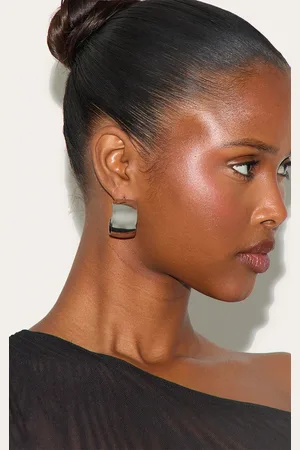 PRETTYLITTLETHING Silver Wide Chunky Medium Hoop Earrings