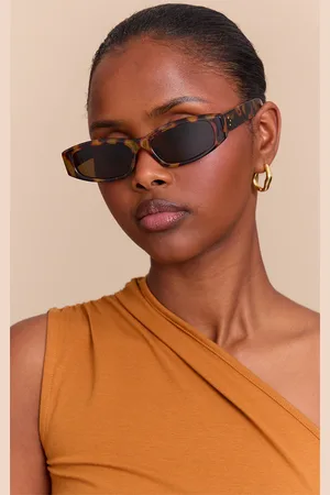 PRETTYLITTLETHING Tort Slim Cat Eye Sunglasses