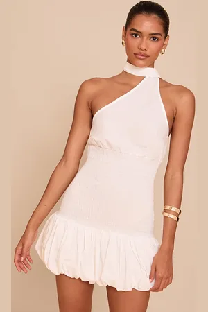 PRETTYLITTLETHING Shirred Puffball Mini Dress