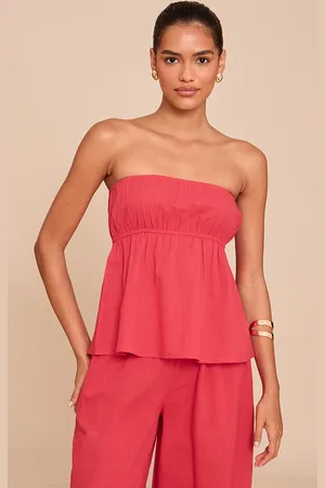 PRETTYLITTLETHING Peplum Bandeau Top