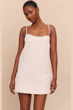PRETTYLITTLETHING Woven Side Button Detail Mini A-line Dress