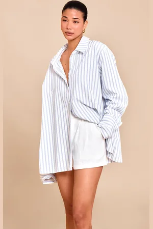 PRETTYLITTLETHING Oversized Stripe Cuff Shirt