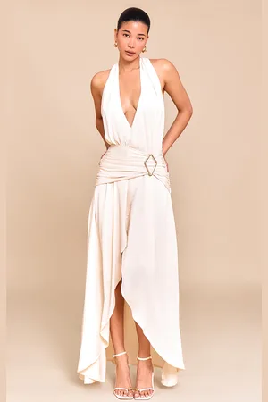 PRETTYLITTLETHING Chiffon Plunge Trim Detail Maxi Dress