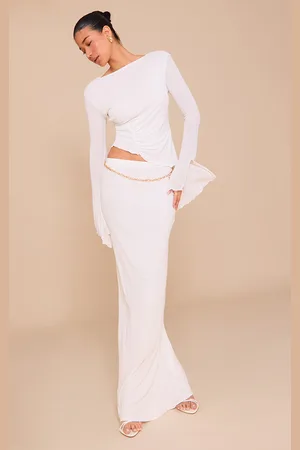 PRETTYLITTLETHING Burnout Mesh Maxi Skirt