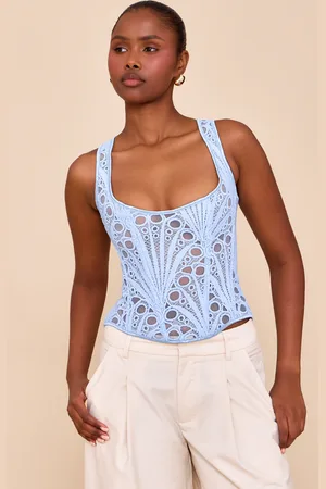 PRETTYLITTLETHING Textured Sheer Floral Square Neck Corset