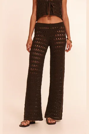 PRETTYLITTLETHING Crochet Wide Leg Beach Trousers