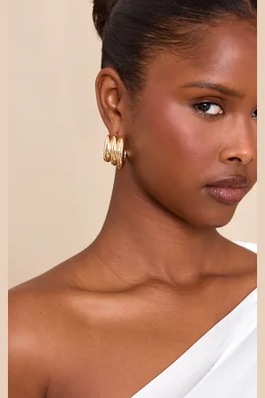 PRETTYLITTLETHING Gold layered Hoop Earrings