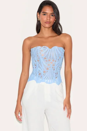 PRETTYLITTLETHING Textured Sheer Floral Lace Corset