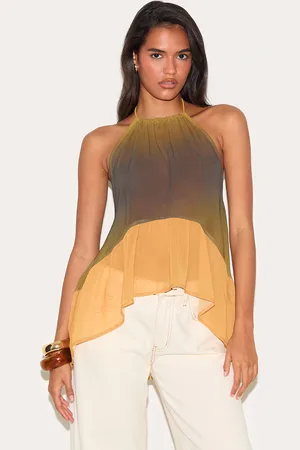 PRETTYLITTLETHING Multi Chiffon Printed Halterneck Top