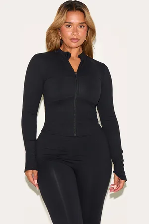 PRETTYLITTLETHING Shape Active Zip Front Seam Detail Jacket