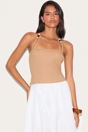 PRETTYLITTLETHING Beaded Halterneck Long Top