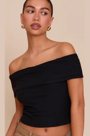 PRETTYLITTLETHING Soft Touch Bardot Long Top