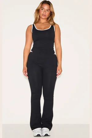 PRETTYLITTLETHING Shape Sculpt Active Contrast Binding Flare Trouser