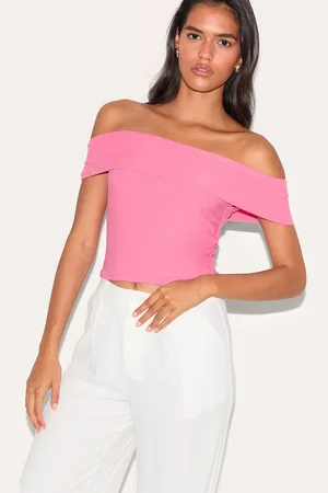 PRETTYLITTLETHING Candy Soft Touch Bardot Long Top