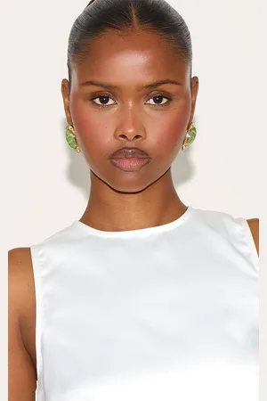 PRETTYLITTLETHING Resin Gold Statement Earrings