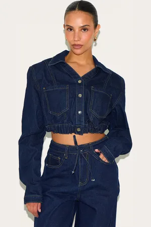PRETTYLITTLETHING Petite Cropped Denim Jacket