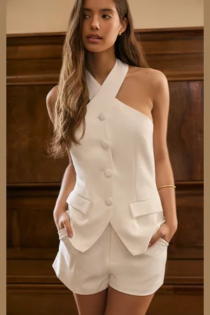 PRETTYLITTLETHING Premium Tailored Halterneck Waistcoat
