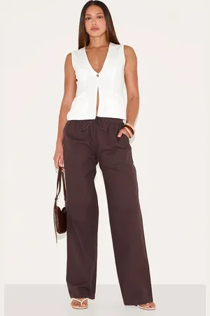 PRETTYLITTLETHING Tall Linen Drawstring Waist Trousers