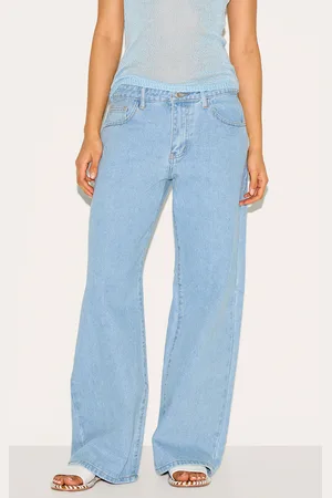 PRETTYLITTLETHING Low Rise Wide Leg Jeans