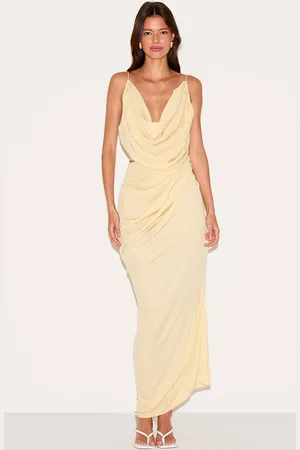PRETTYLITTLETHING Chiffon Drape Cut Out Midaxi Dress