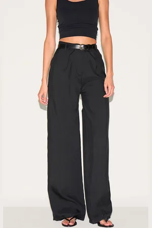 PRETTYLITTLETHING Woven Tailored High Waist Wide Leg Trousers