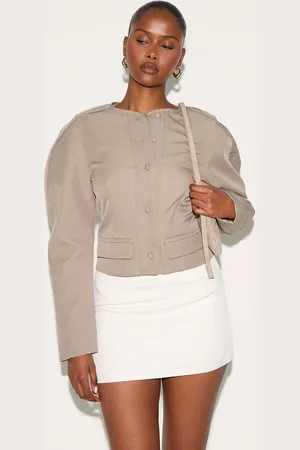 PRETTYLITTLETHING Tailored Cocoon Sleeve Cropped Blazer