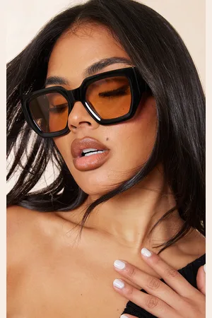 PRETTYLITTLETHING Chunky Brown Lens Square Frame Sunglasses