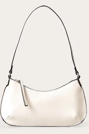 PRETTYLITTLETHING Cream Pu Baguette Shoulder Bag