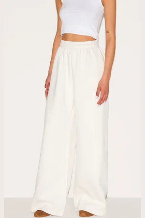 PRETTYLITTLETHING Tall Cream Extreme Wide Leg Joggers