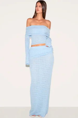 PRETTYLITTLETHING Fold Over Textured Knit Skirt