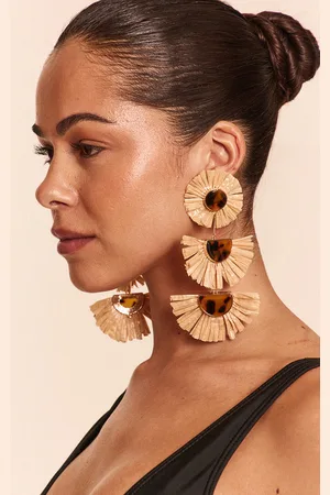 PRETTYLITTLETHING Raffia Resin Centre Pendant Statement Earrings