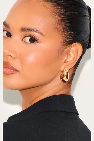 PRETTYLITTLETHING Gold Tear Drop Mini Statement Earrings