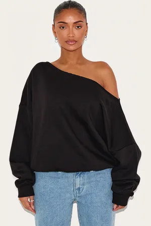 PRETTYLITTLETHING Shape Sweat Raw Edge Slouch Sweatshirt