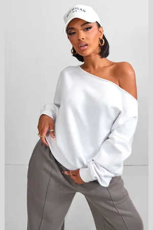 PRETTYLITTLETHING Shape Sweat Raw Edge Slouch Sweatshirt