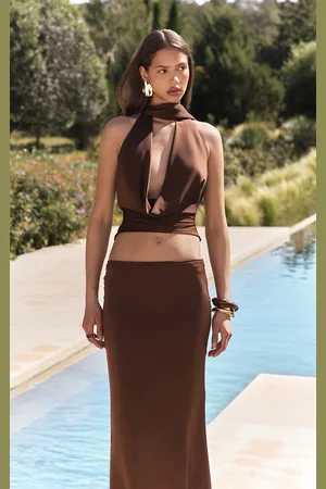 PRETTYLITTLETHING Satin Extreme Cowl Top