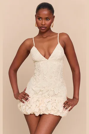 PRETTYLITTLETHING Floral Cup Detail Extreme Puffball Hem Dress