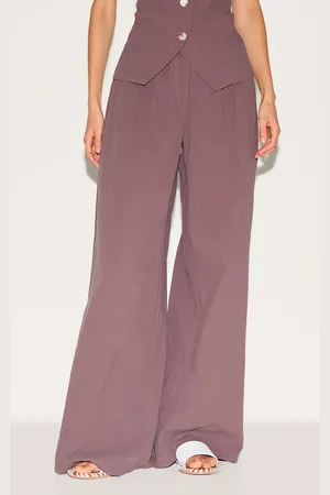 PRETTYLITTLETHING Wide Leg Pleated Trousers