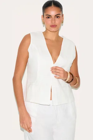 PRETTYLITTLETHING Plus Linen Waistcoat